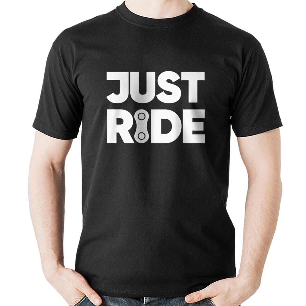 koszulka sportowa na rower just ride czarna bawełniana