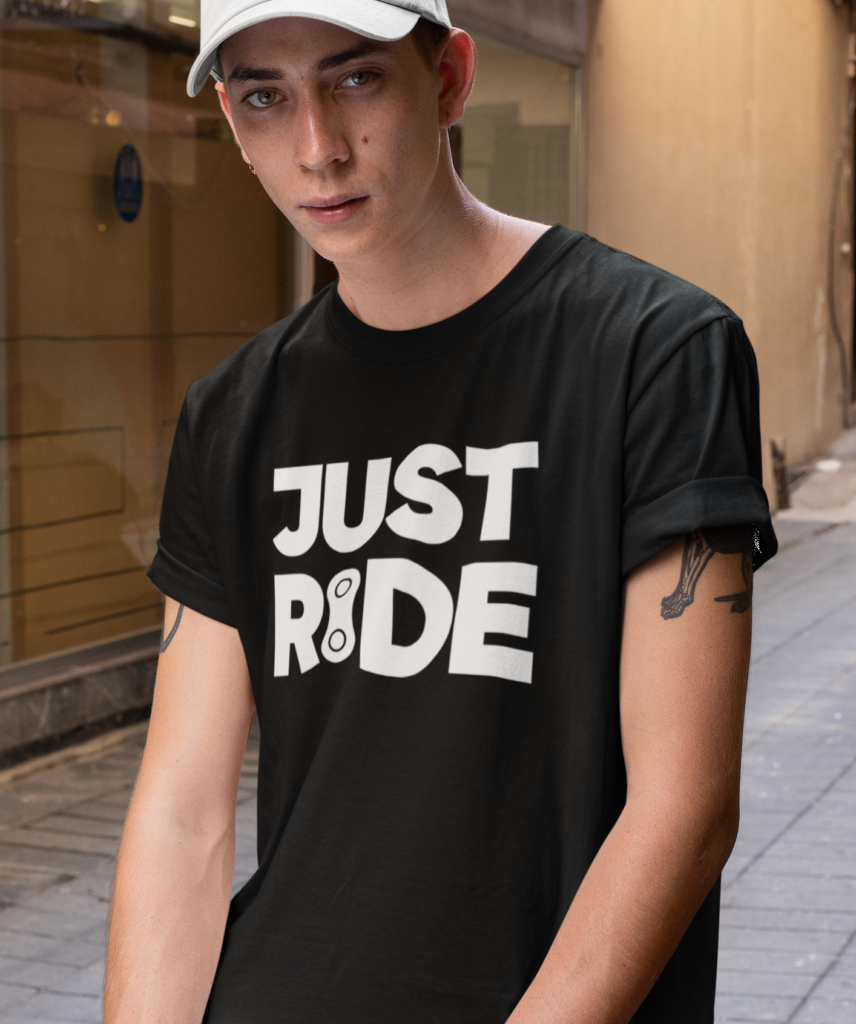 koszulka tshirt just ride prezenty dla rowerzysty kolaża mtb szosa