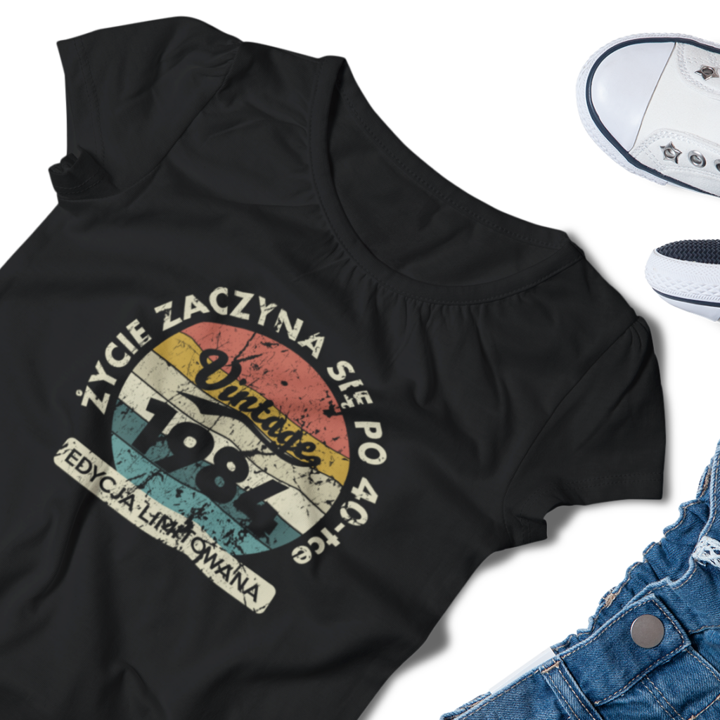 koszulka damska personalizowana życie zaczyna się po 40 50 60 dowolny wiek