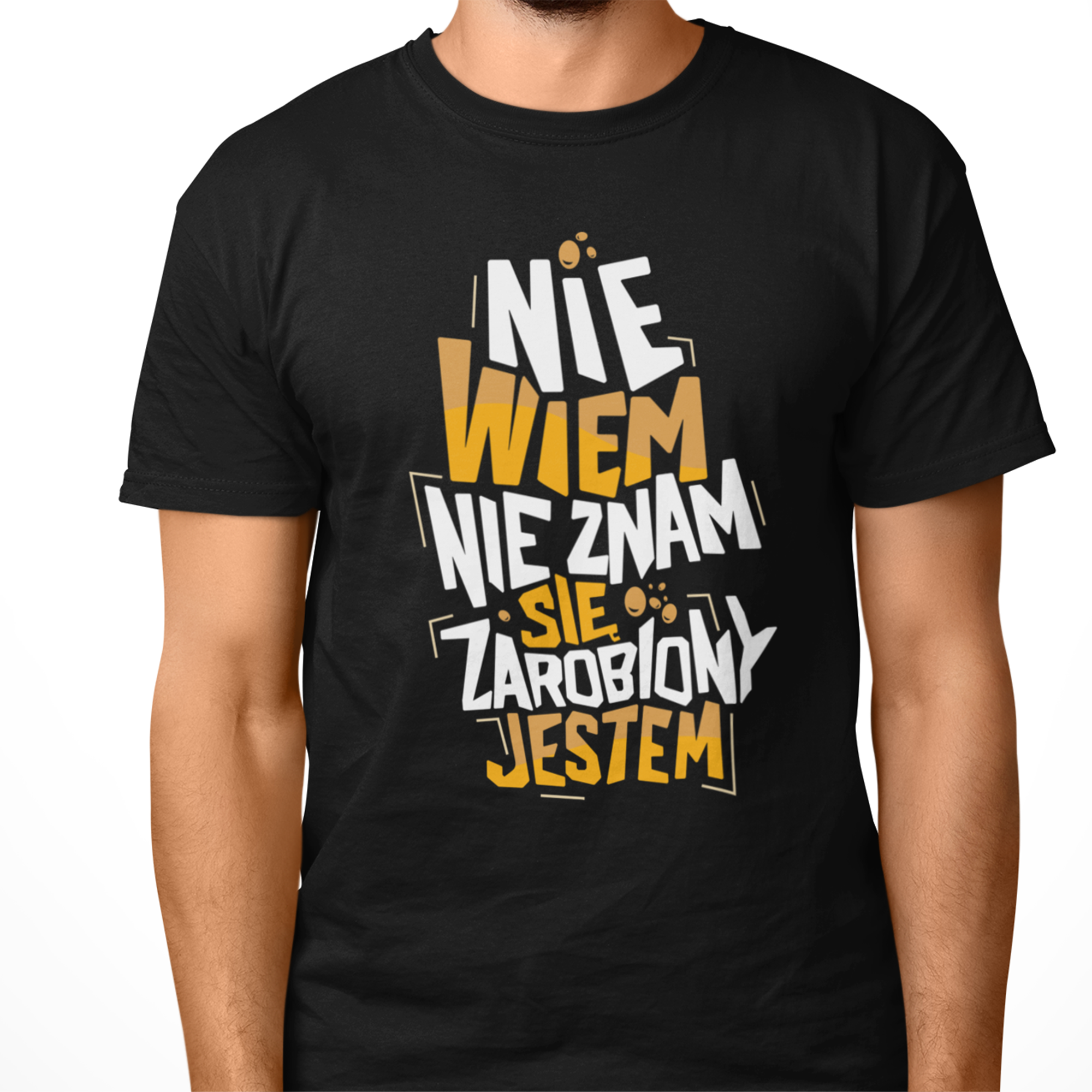 męska Koszulka Nie Wiem Nie Znam Się Zarobiona Jestem, śmieszne koszulki męskie