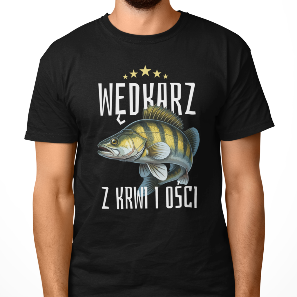 koszulka wędkarska na ryby sandacz wędkarz z&nbsp;krwi i&nbsp;ości