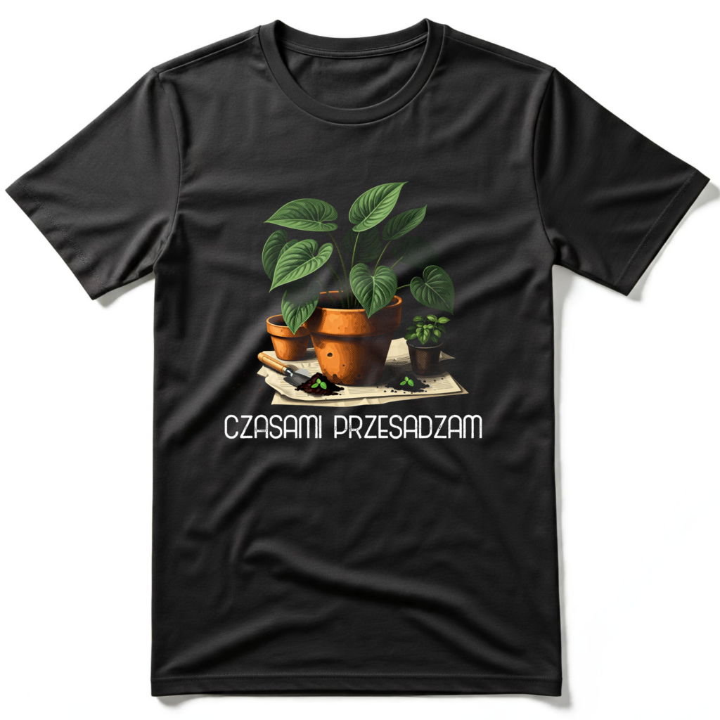 koszulka t-shirt męski dla ogrodnika czasami przesadzam